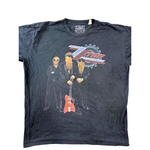 ZZ Top Summer Tour 2007 Graphic T-Shirt‎ Mens XL Black EDUN Live Rock Band Tee